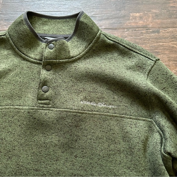 Eddie Bauer Mens Heavyweight Radiator Fleece Quarter Snap Pullover - Picture 2 of 8